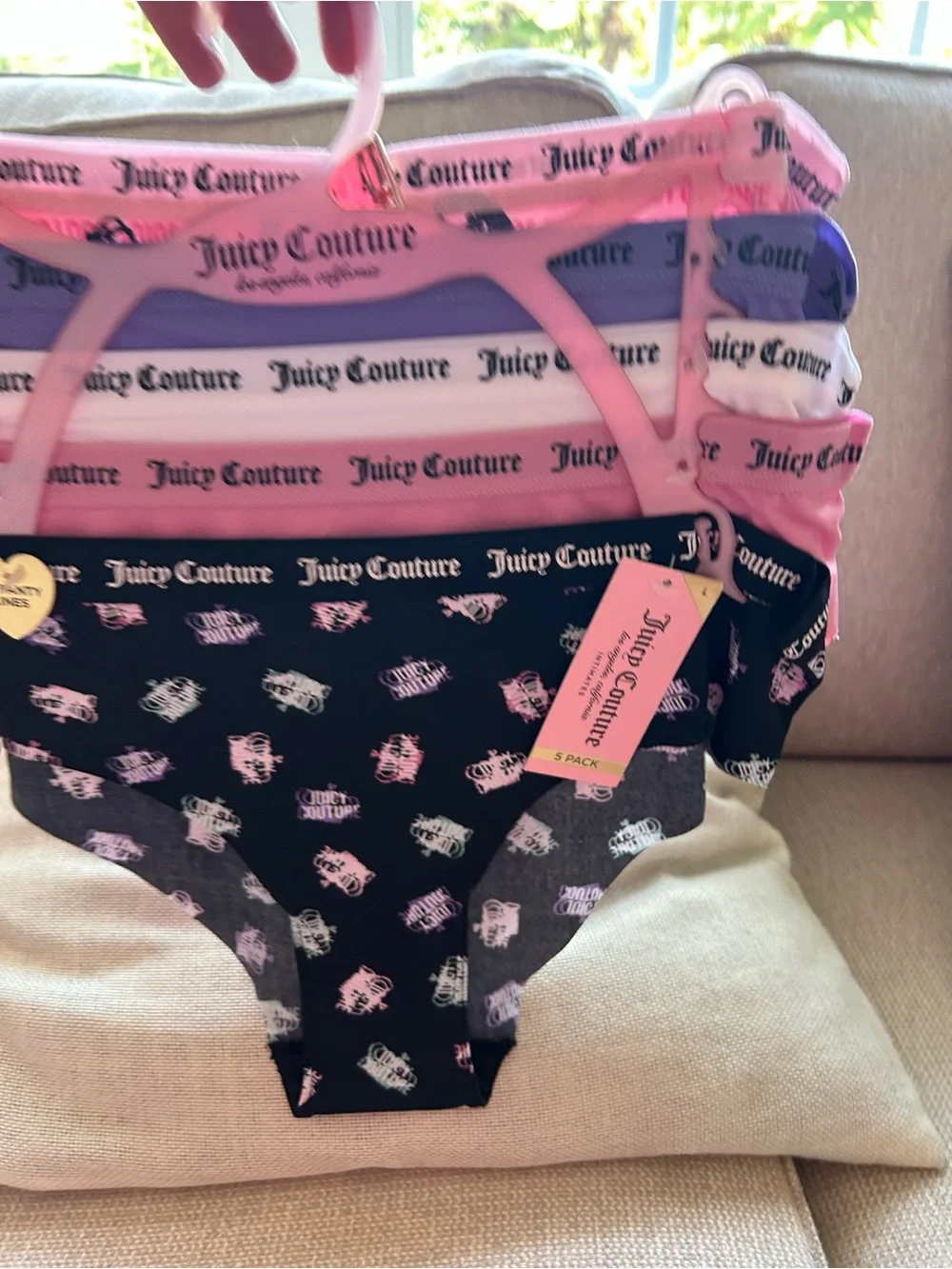 NWT JUICY COUTURE 5 pack printed underwear.